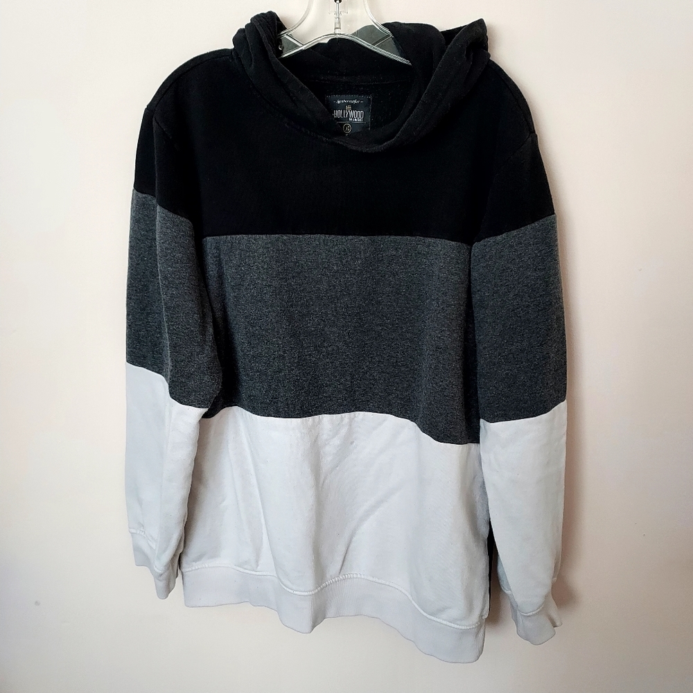 Hollywood the jean people color block hoodie Large Skater Casual Everyday Fall